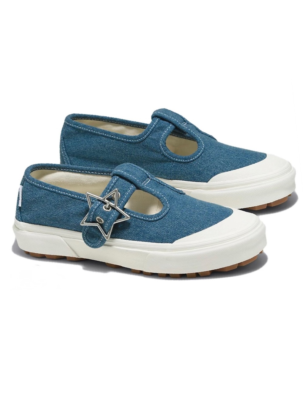 Vans Style 93 Mary Jane Denim Blue Star Buckle Shoes Women’s Size 7